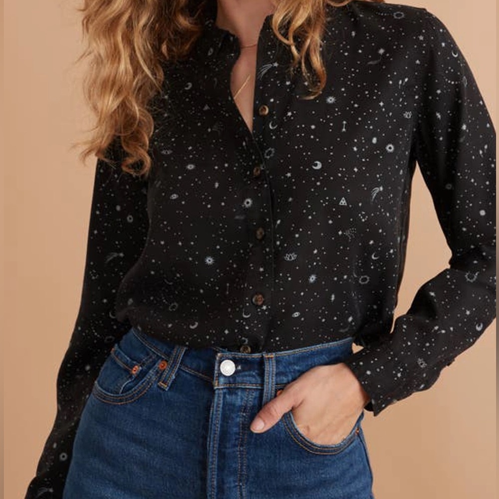 Marine Layer ✨ Celestial Button Down ~ Navy / Medium